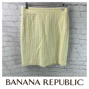 BANANA REPUBLIC Pencil Skirt Houndstooth Yellow